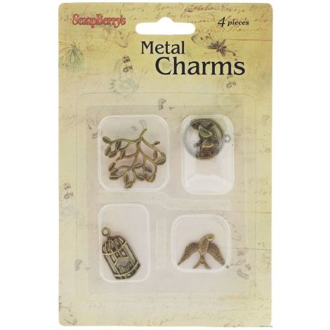 Zestaw Zawieszek Charms ScrapBerry's Bird Songs, 4szt